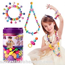NABLUE Kids Pop Snap Beads Set 260 Pcs Pop Beads Jewelry Making Kit for 4 5 6 7 Year Old Girls BPA Free Creative DIY Jewelry Set Toys Making Necklace Bracelet Hairband and Ring B07JNQ82KQ